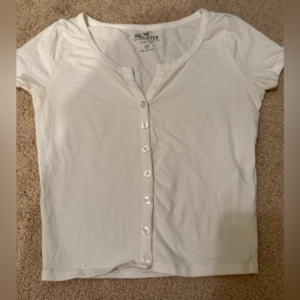 Hollister Classic White baby tee Short Sleeve Top